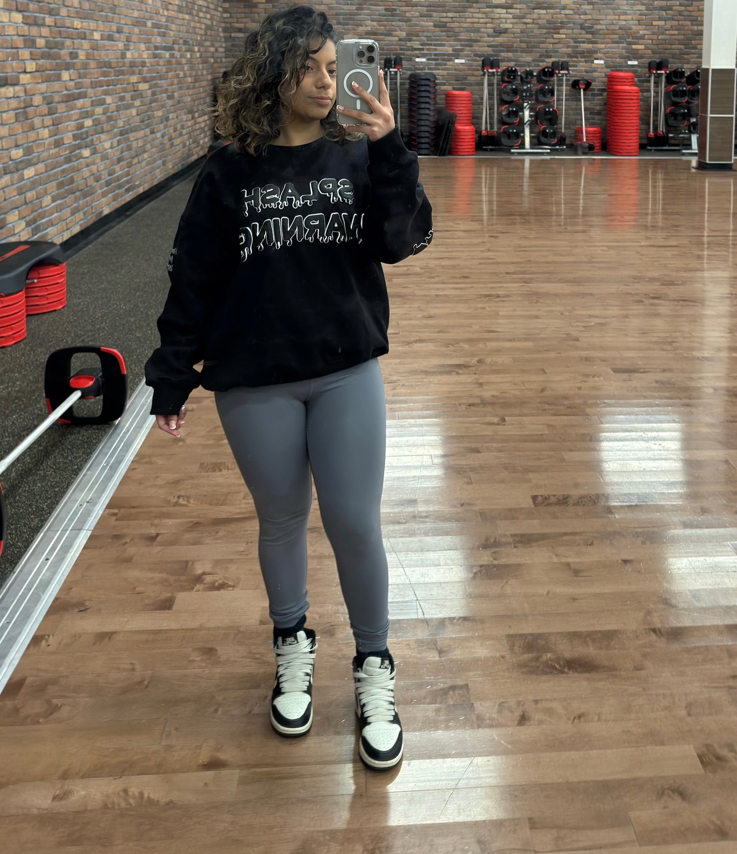 Black “Patience” Crewneck