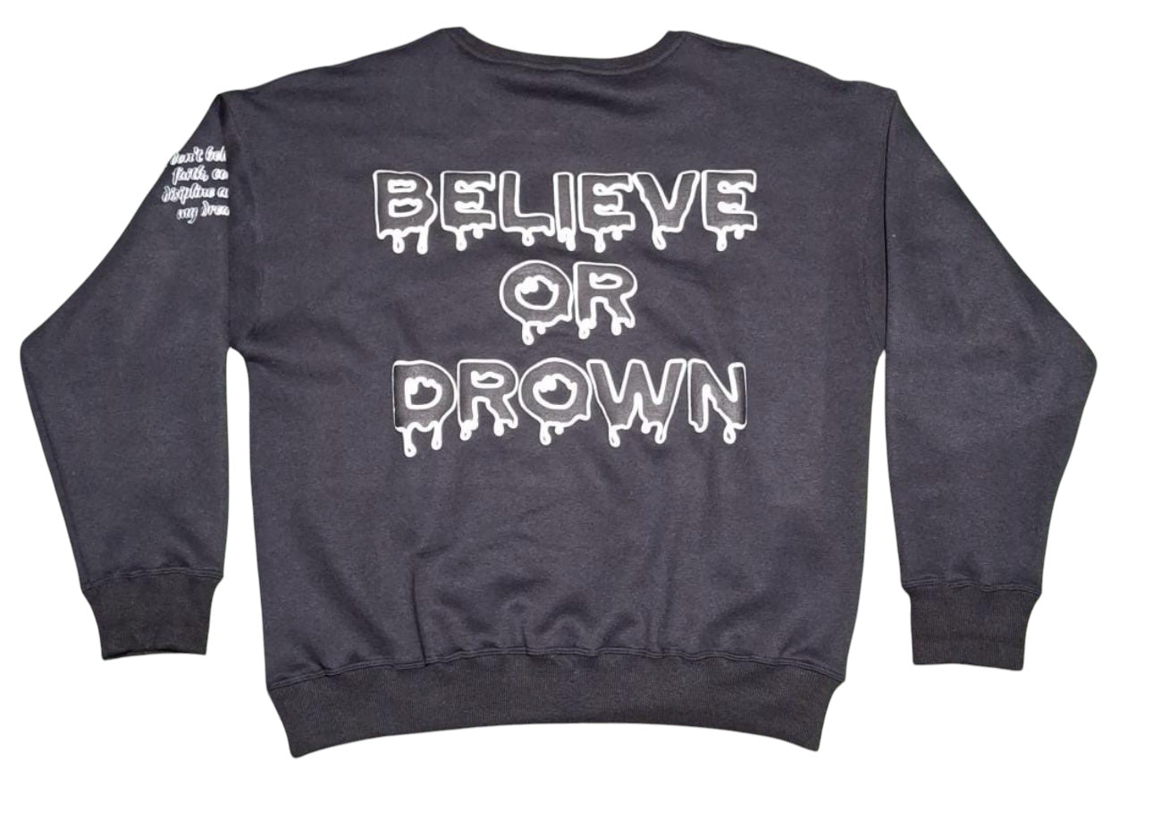 Black “Patience” Crewneck