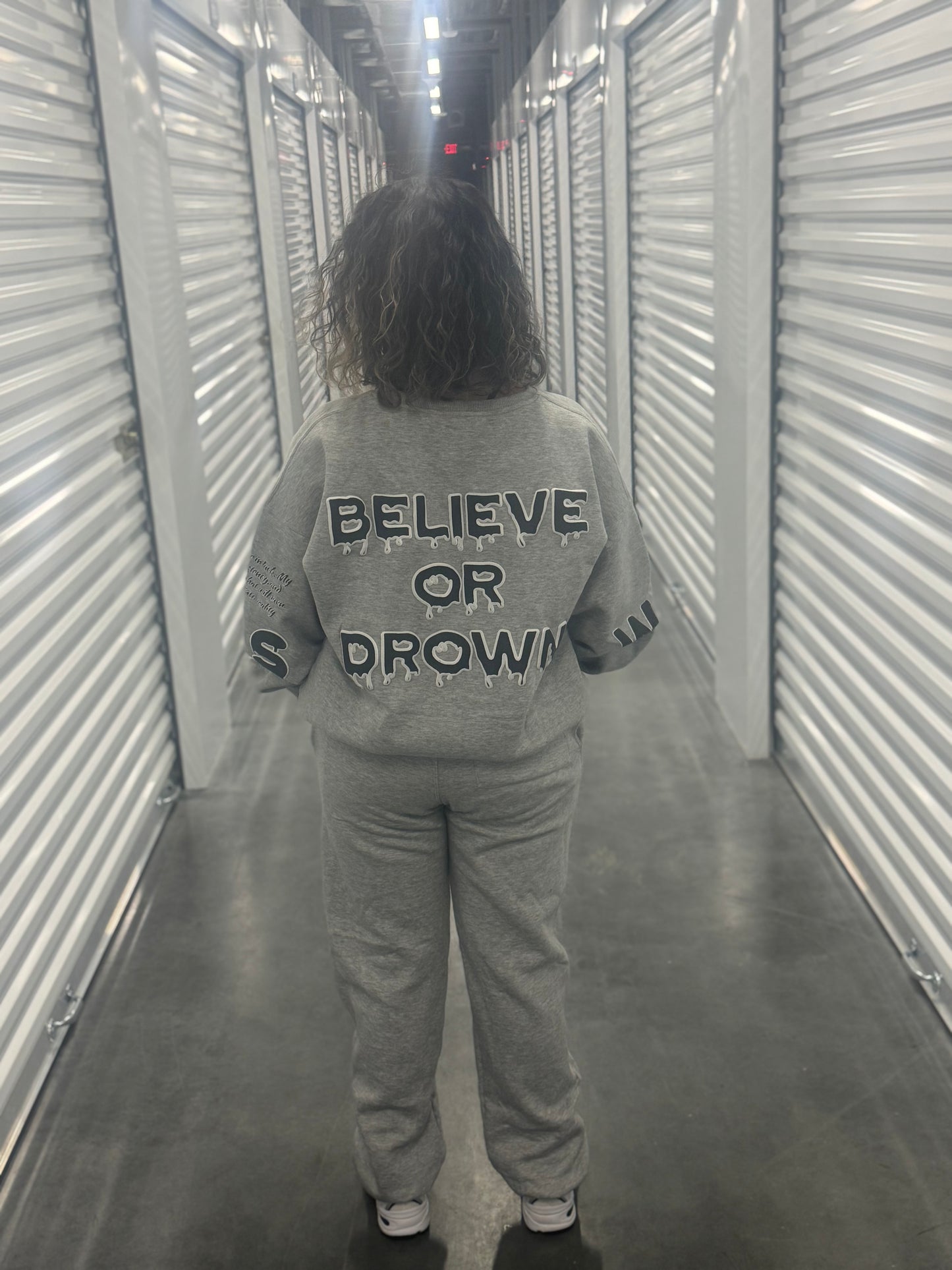 Grey “Patience” Crewneck