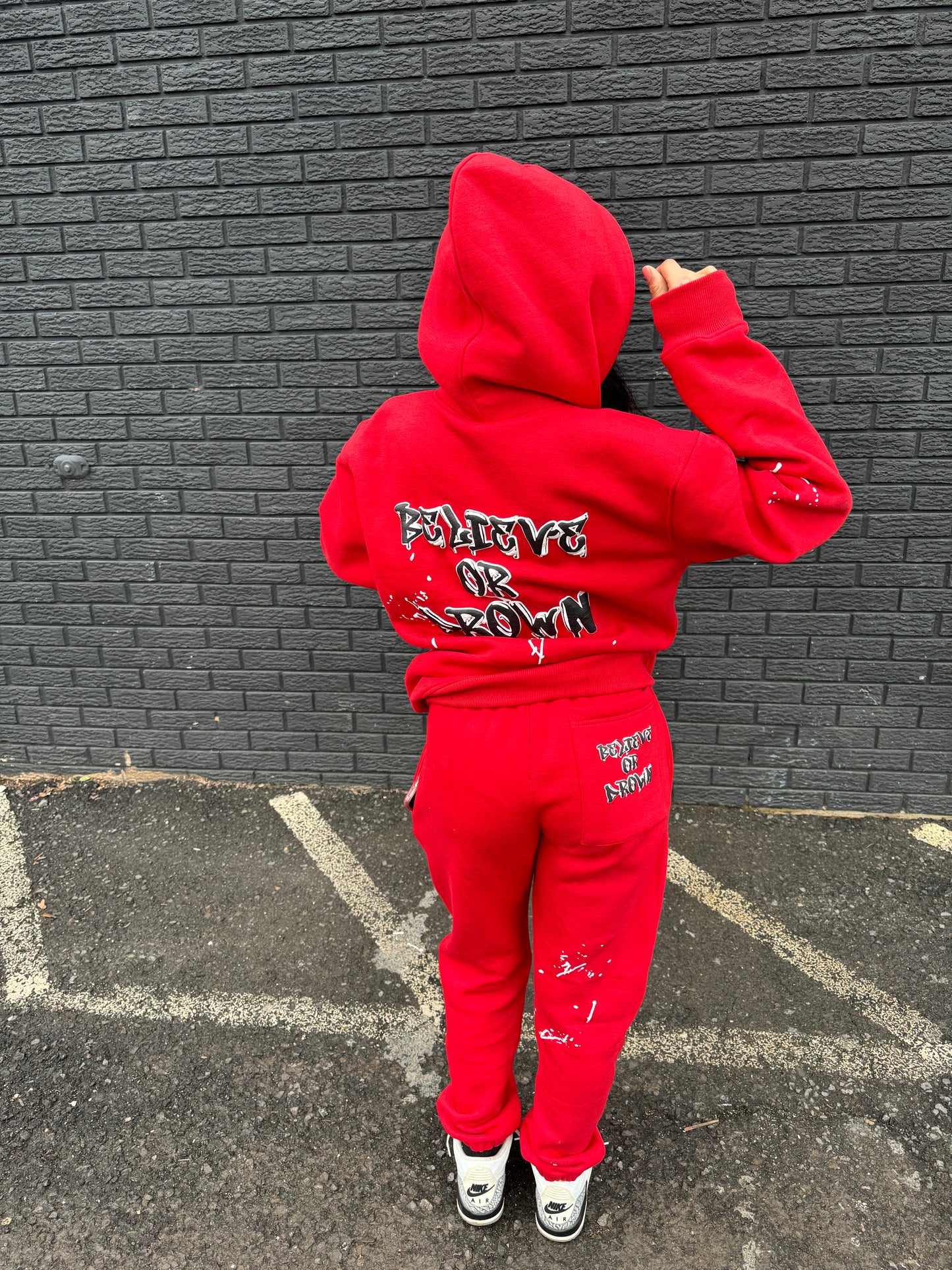 Red “Splash” Pull over Hoodie