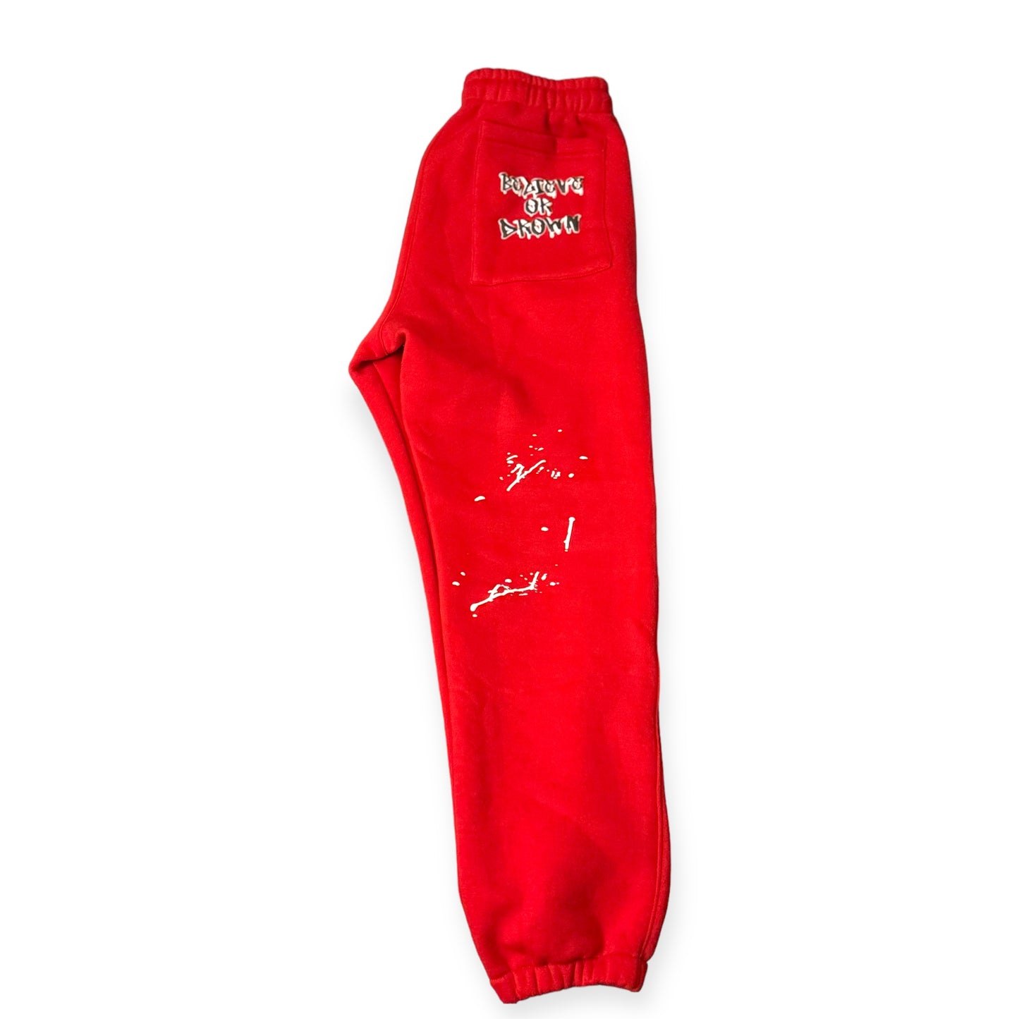Red “Splash” cuffed Joggers